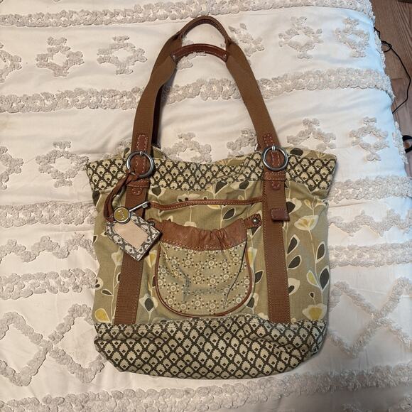 Vintage Fossil Original Brand Khaki Tote Bag - Picture 1 of 6
